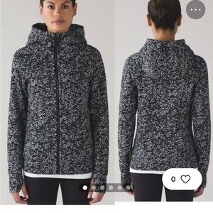 Lulu lemon black white scuba zip hoodie size 6